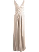 Marchesa Notte Bridesmaids robe longue à col bénitier au dos - Marron