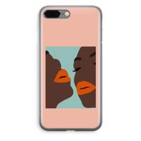 Orange lips: iPhone 8 Plus Transparant Hoesje - thumbnail