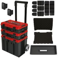 Einhell Systeemkoffer E-Case Tower - 1x E-Case S met Foam-binnenzijde - 1x E-Case S met kunststof vakverdelersset - 1x E-Case L met inzetbak voor