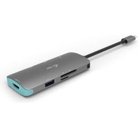 I-tec Metal C31NANODOCKPD notebook dock & poortreplicator USB 3.0 (3.1 Gen 1) Type-C Zilver, Turkooi - thumbnail