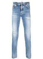 DSQUARED2 distressed straight-leg jeans - Bleu