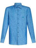 ETRO chemise à broderies Pegaso en effet mélangé - Bleu - thumbnail