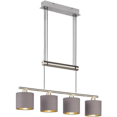 LED Hanglamp - Trion Gorino - E14 Fitting - 4-lichts - Rechthoek - Mat Bruin - Aluminium