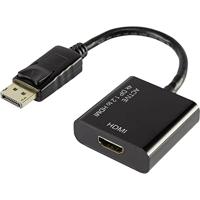 Renkforce RF-4222524 DisplayPort/HDMI Adapter [1x DisplayPort stekker - 1x HDMI-bus] Zwart Vergulde steekcontacten 10