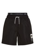 Karl Lagerfeld short de bain Ikonik à taille double - Noir