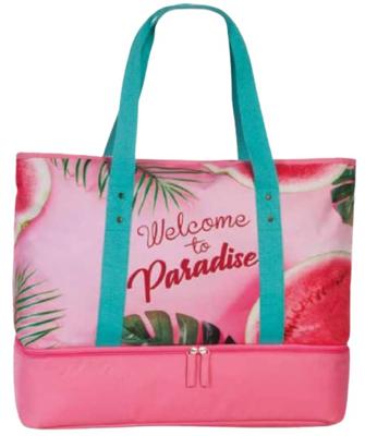 Fabrizio strandtas met koelvak 50 x 43 cm polyester roze Fabrizio strandtas met koelvak 50 x 43 cm polyester roze