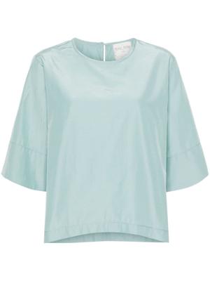 Forte Forte Chic Taffettas blouse met korte mouwen - Blauw