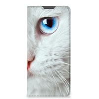 Motorola Edge 30 Pro Hoesje maken Witte Kat