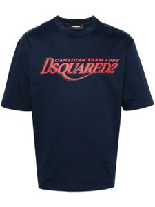 DSQUARED2 t-shirt en coton à logo imprimé - Bleu