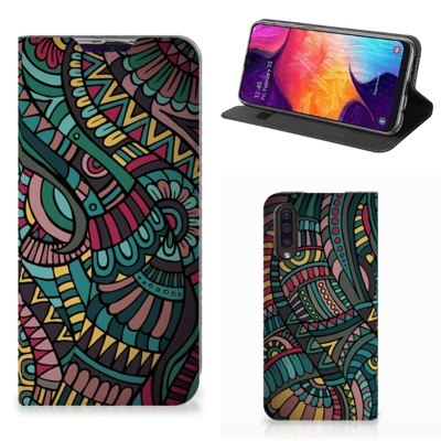 Samsung Galaxy A50 Hoesje met Magneet Aztec