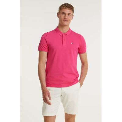 Tommy Jeans slim fit polo met biologisch katoen fuchsia Tommy Jeans slim fit polo met biologisch katoen fuchsia