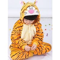 Kinderen Kigurumi-pyjama's Nachtmode Camouflage Tijger Dieren Lapwerk Onesie pyjama's Flanel Fleece Cosplay Voor Jongens en meisjes Kerstmis Dieren nachtkleding spotprent Festival / Feestdagen Lightinthebox