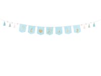 Blauwe Geboorte Banner &apos;Oh Baby&apos; Met Tassels (2,5m) - thumbnail