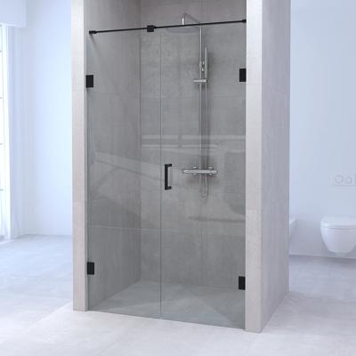 Sanituba Complete Profielloze Nisdeur 2-delig 170 cm Zwart Mat Sanituba Complete Profielloze Nisdeur 2-delig 170 cm Zwart Mat