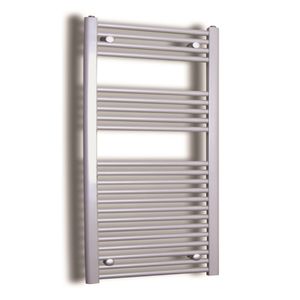 Elektrische Design Radiator Sanicare Plug & Play 111,8x60 cm Inox Look 730 Watt Met Chroom Thermostaat Links Sanicare