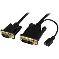 StarTech.com 90 cm actieve DVI naar VGA-kabel, DVI-D naar VGA-adapter/converter, 1920x1200, digitale DVI naar analoge VGA-monitorkabel