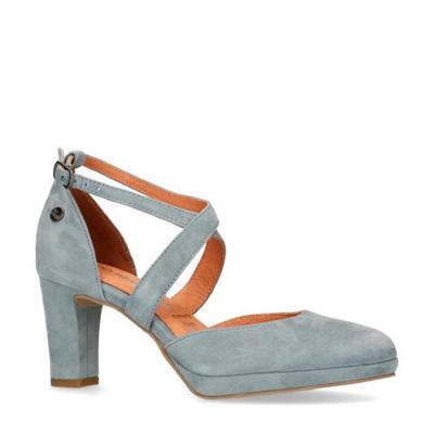 No Stress suède pumps lichtblauw