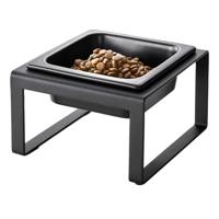 Yamazaki TOWER 5817 Huisdierhouder, 300 ml, zwart, staal/keramiek, komhouder voor huisdieren, eenvoudig