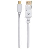 Manhattan 324748-CG DisplayPort-kabel Mini-displayport / DisplayPort Adapterkabel Mini DisplayPort-stekker, DisplayPort-stekker 2.00 m Wit - thumbnail