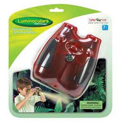 Safari verrekijker met kompas Luminoculars junior 13 cm rood