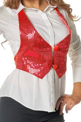 Paillettenvestje, rood