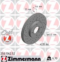 Remschijf SPORT REMSCHIJF COAT Z ZIMMERMANN, Remschijftype: Binnen geventileerd, u.a. für Ford