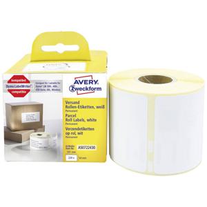 Avery-Zweckform Rol met etiketten Compatibel vervangt DYMO, Seiko 99014, S0722430 101 x 54 mm Papier Wit 220 stuk(s) Permanent hechtend Verzendetiketten