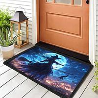 halloween pompoen deurmat jack o lantaarn heks keukenmat vloermat antislip gebiedskleed oliebestendig tapijt binnen buiten mat slaapkamer decor badkamer mat entree tapijt Lightinthebox - thumbnail