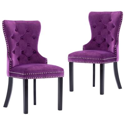 Vidaxl Eetkamerstoelen 2 St Fluweel Paars