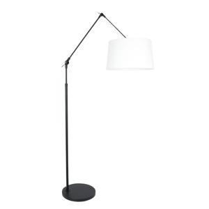 Steinhauer Verstelbare vloer schemerlamp Prestige Chic 35cm zwart met linnen wit 8184ZW