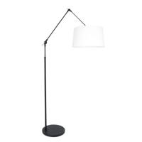 Steinhauer Verstelbare vloer schemerlamp Prestige Chic 35cm zwart met linnen wit 8184ZW - thumbnail