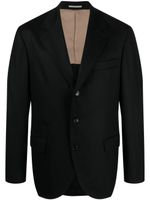 Brunello Cucinelli blazer en laine à simple boutonnage - Noir