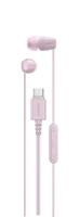 Sony IER‑EX15C - Bedrade USB-C oordopjes met microfoon – Lichtgewicht in-ear hoofdtelefoon – Knoopvrije kabel, helder geluid – Perfect voor op reis en dagelijks gebruik – Roze