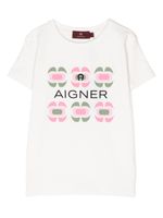 Aigner Kids t-shirt en coton à logo imprimé - Blanc