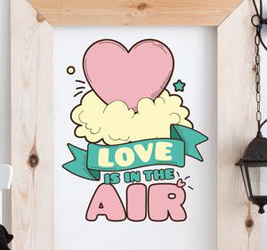 Sticker tekening love is in the air