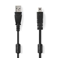 NEDIS USB-kabel, USB 2.0, USB-A-stekker, UC-E6 8-pins stekker, 480 Mbps, vernikkeld, 2.00 m, rond, pvc, zwart, plastic zak