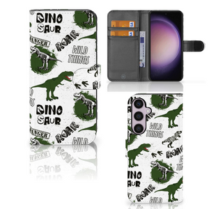 Telefoonhoesje met Pasjes voor Samsung Galaxy S24 Plus Dinosaurus