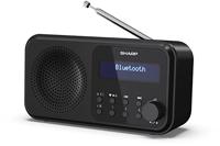 SHARP DR-P420 draagbare digitale radio (DAB/DAB+/ FM met RDS, USB, Bluetooth 5.0, 3,5 mm jack-wekkerfuncties), zwart