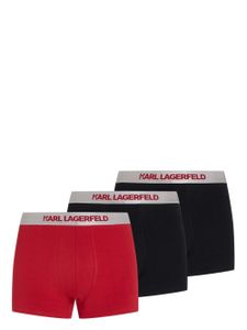 Karl Lagerfeld lot de trois boxers à logo métallisé - Noir