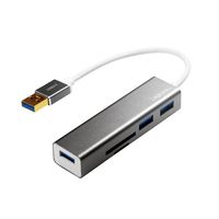 LogiLink UA0306 laptop dock & poortreplicator USB 3.2 Gen 1 (3.1 Gen 1) Type-A Zilver, Wit