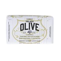 KORRES Olive Blossom lichaamszeep, stevig stuk zeep met extra vierge olijfolie, voedend en hydraterend, veganistisch, 125 g