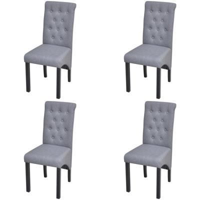 vidaXL Eetkamerstoelen 4 st stof lichtgrijs