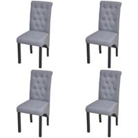 vidaXL Eetkamerstoelen 4 st stof lichtgrijs