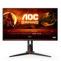 AOC Gaming Q27G2U - 27-inch QHD-monitor, 144 Hz, 1 ms MPRT, VA, AMD FreeSync Premium, in hoogte verstelbaar, USB-hub, lage invoervertraging (2560x1440 @ 144 Hz, 250 cd/m², HDMI/DP/USB 3.0)