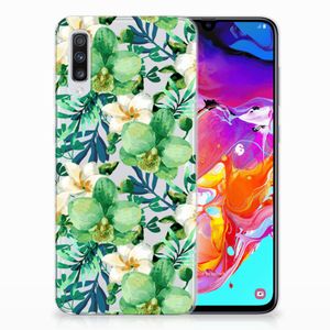 Samsung Galaxy A70 TPU Case Orchidee Groen