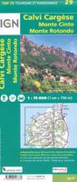 Fietskaart - Wandelkaart 29 Calvi Cargese Corsica | IGN - Institut Géo - thumbnail