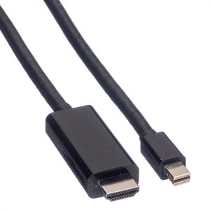 Value 11.99.5795 video kabel adapter 1 m Mini DisplayPort Zwart