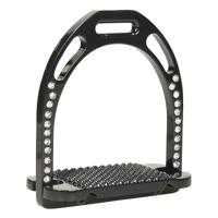 Stijgbeugels Epplejeck Aluminium Glitter, 12 cm in zwart