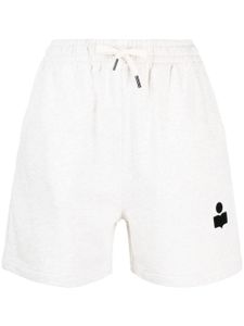 MARANT ÉTOILE short de sport en coton biologique à logo imprimé - Tons neutres