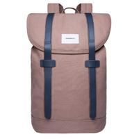 Sandqvist Stig Large Backpack earth brown with navy leather  backpack